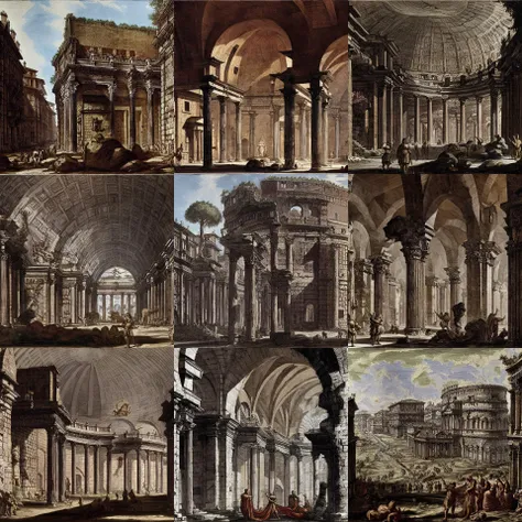 ILSGiovanniBattistaPiranesi D&D dragon in a roman place