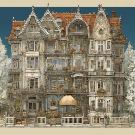 house, style of Mattias Adolfsson, (masterpiece,best quality,ultra_detailed,highres,absurdres:1.2)