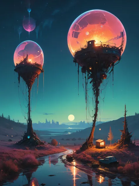 Immerse yourself in a world where the memory lane breathes tales woven in starlight. Inspired by Ismail Inceoglu's vision, crystal sculptures, ornate and mesmerizing, stand amidst the landscape inspired by Simon Stålenhag. Each sculpture, glowing with hues of twilight, embodies tales from the "Chrono-Voyager's Testament", captured through wet plate photography, exhibiting both photo-realism and archival standards.
<lora:xl_more_art-full_v1:1>