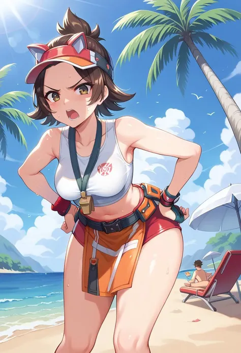 MomoY, CasualCL, wearing CasualCL, (masterpiece, best quality: 1.2), cowboy shot, solo, 1girl, yaoyorozu momo, anime screencap, city, long hair, black hair, gray eyes, looking at the viewer, lustful, closed mouth, ass, wide hips, short top, short shorts, unbuttoned shorts, erotica, back