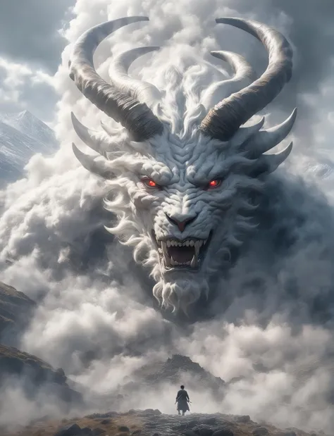 Hyperrealistic art BJ_Sacred_beast, red_eyes, outdoors, horns, sky, teeth, day, cloud, no_humans, cloudy_sky, scenery, smoke, mountain, cillian murphy,
cinematic lighting,strong contrast,high level of detail,Best quality,masterpiece,<lora:SDXL_Sacred_beast:0.7>, . Extremely high-resolution details, photographic, realism pushed to extreme, fine texture, incredibly lifelike, <lora:BIG_CILLIAN:1>