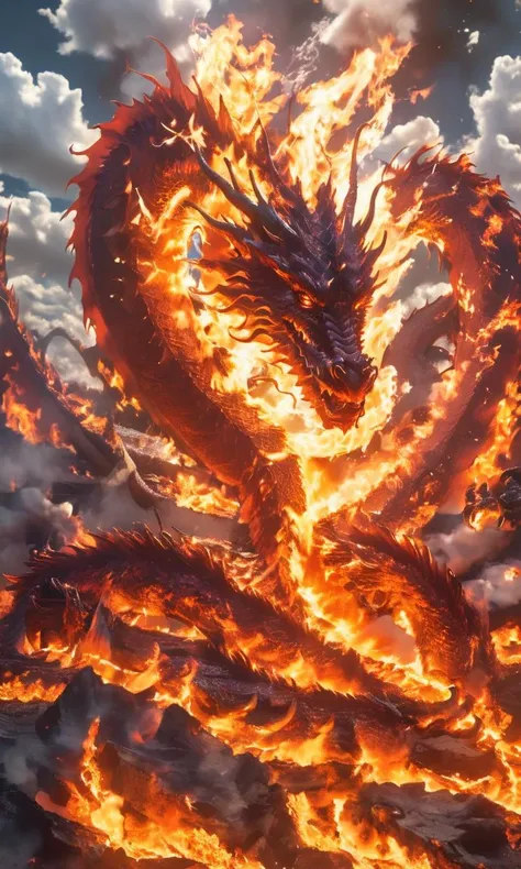 Hyperrealistic art,BJ_Sacred_beast, dragon made of fire,<lora:Aether_Fire_v1_SDXL_LoRA:0.9>,
horns,fire,teeth, day, no_humans, smoke,cinematic lighting,strong contrast,high level of detail,Best quality,masterpiece,<lora:SDXL_Sacred_beast:0.7>,
Extremely high-resolution details, photographic, realism pushed to extreme, fine texture, incredibly lifelike