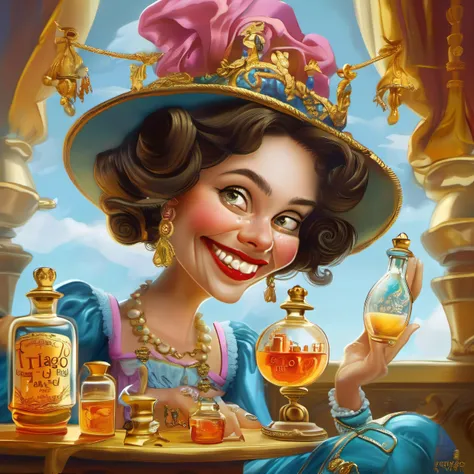 style of Tiago Hoisel,
I took my troubles down to Madame Rue
You know that gypsy with the gold-capped tooth
She's got a pad down on Thirty-Fourth and Vine
Selling little bottles of Love Potion No. 9 <lora:tbh406-sdxl:0.6>