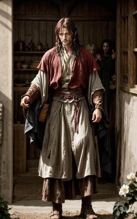 photo of the warrior Aragorn from Lord of the Rings, film grain