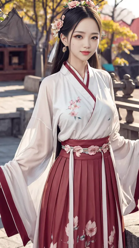1girl, hanfu, floral print, long see-through shirt, long see-through skirt, long sleeves,(architectures)in background,color guide, sunlight, mole under eye, eyelashes,large breasts, light smile, closed mouth,outdoors, crowdesu,
(masterpiece:1.2),best quality,masterpiece,highres,original,extremely detailed wallpaper,perfect lighting,(ectremely detailed CG:1.2),realistic,