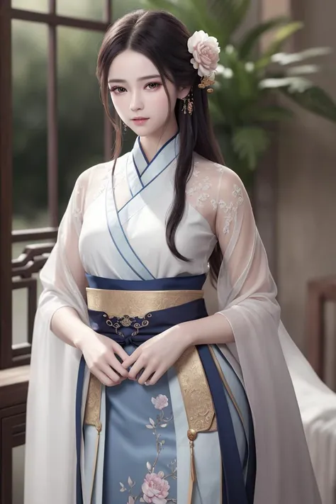 realistic, photorealistic, masterpiece, best quality, extremely detailed CG unity 8k wallpaper,
an extremely delicate and beautiful young lady, ancient Chinese style,
hanfu, transparent, gauze,
detailed background,