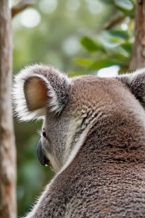 a photo shot in the point of view from the back of a Koala's head close-up, on mangrove<lora:HeadPOV_from_behind_vk1-000018:0.85>, natural lighting, 4k, high quality, Fujifilm XT3