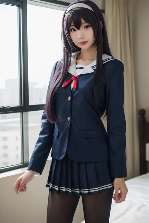 ultra-detailed,highly detailed,best quality,masterpiece,illustration,realistic, photo,photorealistic,
1girl, tokisaki kurumi,cosplay,hair over one eye, looking at viewer, happy girl,low twintails,
school uniform, blazer, collared shirt, neck ribbon, pleated skirt, pantyhose, hair rings, loafers,
kneeling,
<lora:tokisaki kurumi_v2_03:0.7>