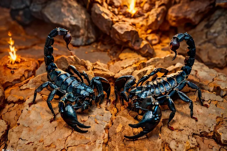 (masterpiece, best quality:1.2), ultra-detailed, (scorpions fighting:1.1), EdobScorpion, (hell valley:1.3) (realistic:1.5), <lora:EdobScorpion_v1.0:0.8> <lora:Hell2_v1.0:0.6>