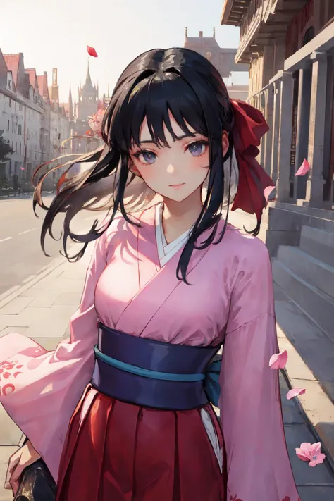 (masterpiece, sidelighting, finely detailed beautiful eyes: 1.2), masterpiece*portrait, realistic, 3d face, (lustrous skin:1.2),
1girl,
BREAK
,(1990s \(style\):1.2),(sakura shinguuji (sakure wars):1.2), 1girl, solo, japanese clothes, long hair, flower, kimono, hydrangea, bow,<lora:sakuraShinguujiSakureWars_v10:1.0>,
BREAK
,blush, eyes wide,smile,(close_mouth:1.2),
BREAK
,portrait,