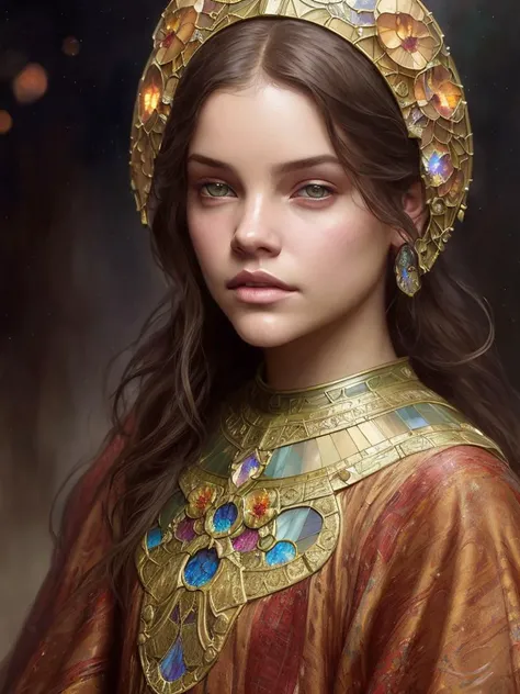 (beautiful emb-babs woman warrior:0.95),(highly detailed:1.2),(best quality:1.2),(8k:1.2),sharp focus,(subsurface scattering:1.1),award-winning portrait photograph,(detailed lips:1.1)
(armor made of stained glass:1.2)
(very detailed background:1.2),(sci-fi:1.0), (knollingcase:1.1),(dreamlikeart:1.0), dramatic lighting, by Jeremy Lipking Antonio J. Manzanedo greg rutkowski alphonse mucha wlop
