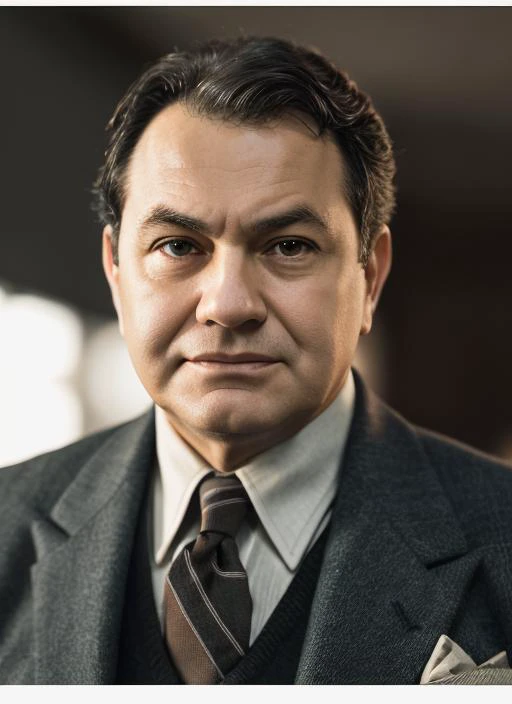 emotional full color photo of <lora:EdwardGRobinson:.75> egr1 face, man wearing Gray suit, striped dress shirt, black tie, FBI badge, camera pen 8k uhd, high quality, film grain, looking at viewer, portrait, (skin pores:1.2), (moles:0.8), (imperfect skin:1.1), intricate details, goosebumps, flawless face, ((photorealistic):1.1), (raw, 8k:1.2), hyper realistic, HDR, cinematic, dark, muted colors, atmosphere, ((macro lens)), after dusk