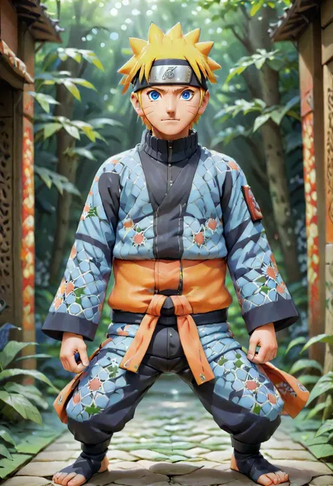 zlj-xl, naruto using kimono with Moroccan Zellij patern