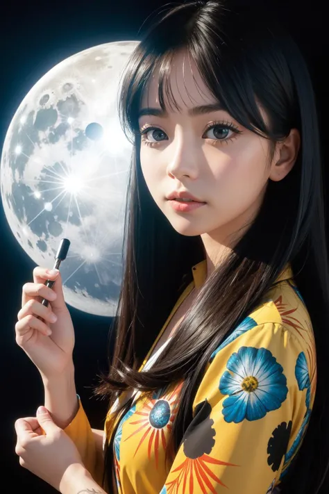 1girl, dramatic Chalk painting, award winning, selfie of a Granular Extreme ([Bee|entree]:1.3) , Doubtful Oil rig in background, crowded jungle with Sycamore, Moon in the night, horizon-centered, Vivid, Light and Bright, Gadgetpunk, Nostalgic lighting, Fish-eye Lens, Fujifilm Superia, Batik, sunbeam, trending on CGSociety, Flickr, emotional
