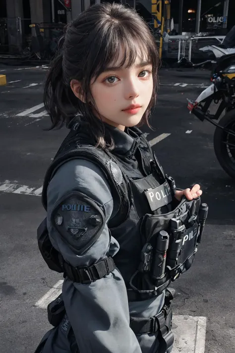 face, 1girl , police swaat gear, guns, bullet proof vest,
<lora:swaat_v2:0.8>