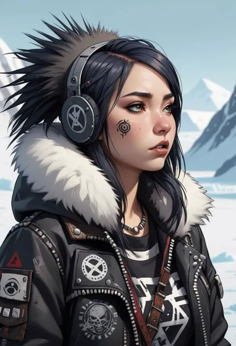 hd, 8k, 1girl inuitpunk