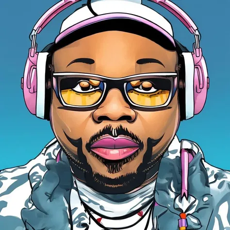 cartoon drawing of DJ Jazzy Jeff  Missing an important deadline  , trending on artstation, HD, ((high quality)), vibrant color scheme, character design