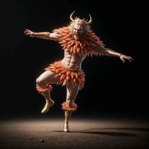 Jordan Peterson   prancing with joy   dressed in a giant costume  (intricate:1.1), (realistic:1) digital painting , (vivid:1.2) ,(high octane render:1.1), volumetric lighting ,epic, high quality