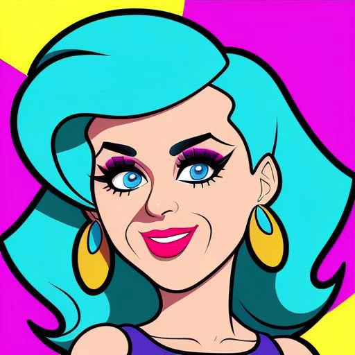 cartoon drawing of  Katy Perry   accidentally insulting someone's intelligence  , trending on artstation, HD, ((high quality)), vibrant color scheme, character design