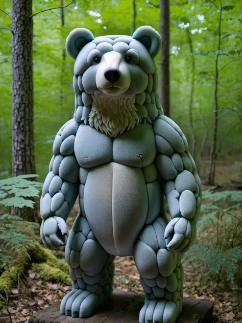 A ral-fittingfoam bear in the woods <lora:ral-fittingfoam-sdxl:1>, <lora:EnvyBetterHiresFixXL01:0:hr=1>