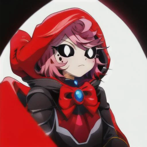 <lora:UTRedLORA:1>, masterpiece, Highest Quality, Highest Resolution, perfect background, perfect perspective, sharp image, perfect details, perfect lighting,
perfect shadows, Perfect lighting, Best background,
1girl, red, red hood, pink hair, white gloves, black eyes, colored sclera, hood up, bow, white pupils, red cloak
