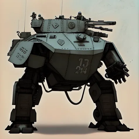 ((full body shot)) a armored mech by WAS-Dieselpunk
