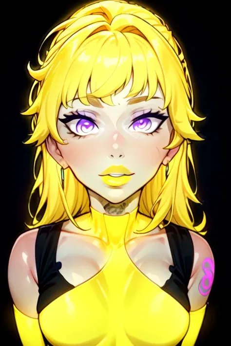 (masterpiece, best quality:1.2, perfect hands, parfect fingers, parfect face, high resolution, high detail, 4k,) 1 girl, (tiny, little, junior, , teen student, little age, young, young age, green age,) (((translucent body, slime body))), blonde hair, forehead, messy hair, piercing ear, slime cloth, flat chest, ((dark skin)), (((skinny, ribs, skinny stomach, slim waist,))) wasp waist, half open eyes, ((black eyeshadow, black shadow under eye)),
