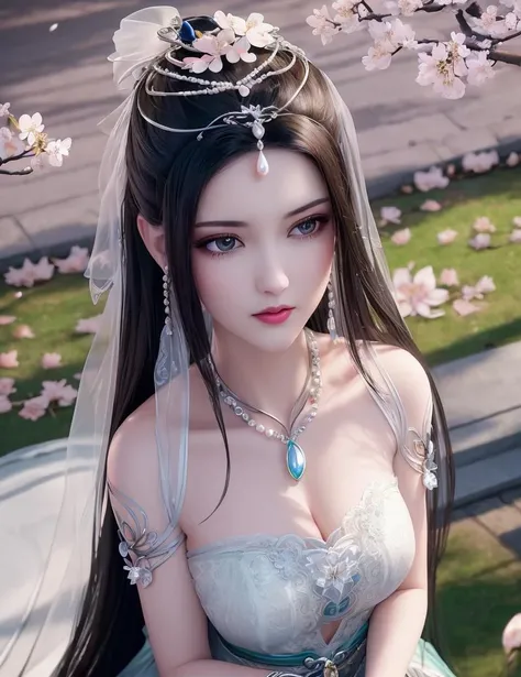 ultra realistic 8k cg, picture-perfect face, flawless, clean, masterpiece, professional artwork, famous artwork, cinematic lighting, cinematic bloom, perfect face, beautiful face, fantasy, dreamlike, unreal, science fiction, lace, lace trim, lace-trimmed legwear, (rich:1.4), prestige, luxury, jewelry, diamond, gold, pearl, gem, sapphire, ruby, emerald, intricate detail, delicate pattern, charming, alluring, seductive, erotic, enchanting, hair ornament, necklace, earrings, bracelet, armlet,halo
((,1girl, pov,)) , ((((1girl, solo, ,cherry blossoms,outdoors, ))))<lora:DA_LinQingZhu:0.6>