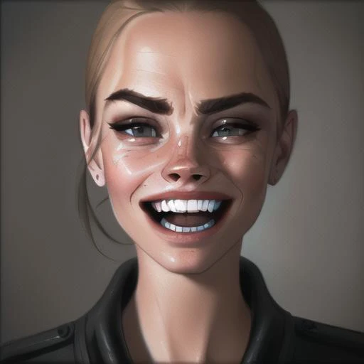 Portrait of Cara Delevingne laughing, highly detailed , epic portrait, cinematic shot, photorealistic,anistropic filtering, subsurface scattering, ambient occlusion, sidelighting,
<lora:LuisapGMODFACE_v1:0.4>,caradelevingne_ti:1.2