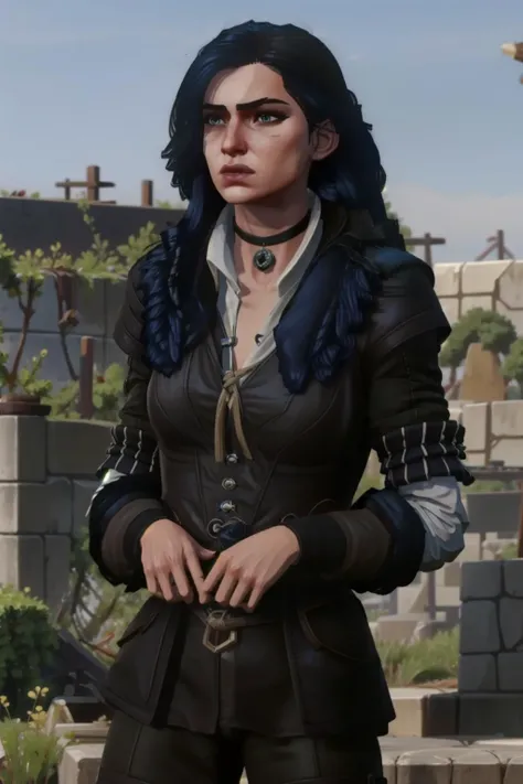 <lora:Yennefer-v2:0.75>, <lora:arcane_style:1>, ((arcan3l0l)), black hair
