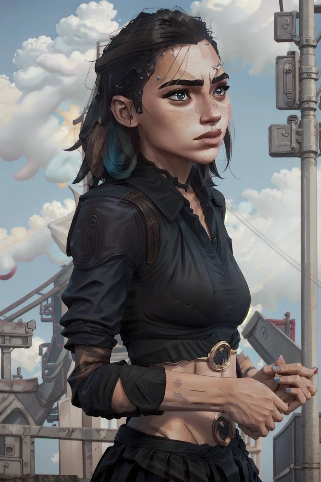 gldot, <lora:Gal_Gadotv3:1>, <lora:arcane_style:1>, ((arcan3l0l)), black hair