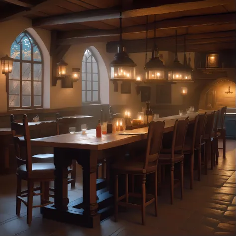 highly detailed portrait of a medieval tavern, in disney, stephen bliss, unreal engine, fantasy art by greg rutkowski, loish, rhads, ferdinand knab, makoto shinkai and lois van baarle, ilya kuvshinov, rossdraws, tom bagshaw, global illumination, radiant light, detailed and intricate environment, cinematic, 4k, 8k uhd, dslr, soft lighting, high quality, film grain