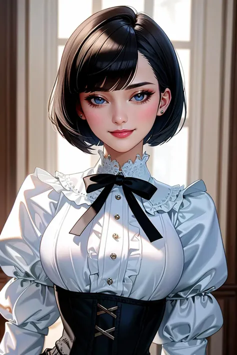 ((Masterpiece, best quality)),edgQuality,smirk,smug, bob cut,
edgCT, a woman in a blouse, puffy sleeves,wearing edgCT,chic top ,ribbon,corset
<lora:edgChicTops1:1>