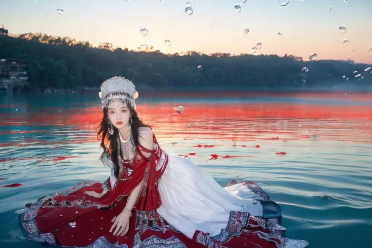 miaoyuansu, sky, dusk, sunlight, fireworks, particles, crystal, water drop, rainbow, wind, glowing, (from below, motion blur, fisheye, dancing),pose,
(masterpiece, top quality, best quality, official art, beautiful and aesthetic:1.2), cinematic light, Dynamic Angle, cinematic angle,Perspective, High Point, high resolution,unity 8k wallpaper, highest detailed,wonder,outline,intricate details,((wallpaper)),photorealistic, realistic,
1girl, solo, skinny,
looking at viewer, horn ornament, hair ornament, headgear, headwear, long hair, hat, earrings, necklace, bracelet, jewelry, gem, colorful,cowboy shot, Miao Silver Phoenix Crown,Super complex headwear,Complex headwear,Complex jewelry,Round Silver Necklace, <lora:miaoyuansu-000009:0.9>
Miao girl dancing gracefully in the enchanting light of the setting sun, adorned in a traditional Miao outfit with meticulous silver headdress featuring intricate handcrafted patterns, vibrant and elaborately embroidered clothing, an array of ornate jewelry adorned with silver coins
<lora:epiNoiseoffset_v2:0.5> <lora:neg4all_bdsqlsz_V3.5:0.5> (starry tornado:1.4), starry Nebula, beautiful detailed sky,walking, waves, wind,(((glistening light of waves))),(detailed sunset glow),(floating flow),((coral)),(Luminous),coast,(floating colorful bubbles),beautiful detailed sky,(fluorescence),detailed shadow,(conch),beautiful detailed water, starfish, meteor, rainbow,(seabirds),(glinting stars), (glowworm),(splash),detailed cloud, shell,(fireworks),beautiful and delicate water, the finest grass, very delicate light, nature, painting, water spray, breeze, flowers and grass meadow, near the water edge, (sunset, starry sky in a circle), randomly distributed clouds, river, splashing water, falling petals,((full body)),(helpless),tear, crying,(((((falling from the sky))))),((Weathering With You)),((falling)),((face towards the sky))ï¼(hair flows upwards),((disheveled hair)),(1 girl), floating, beautiful detailed sky,((Beautiful butterflies in detail)),((Beautiful stars in detail)),(((halter dress ))),particle,(Starry sky in beautiful detail),(Hazy fog),(Ruins of beautiful details),(((Standing on the surface of the sea))),(water bloom), (delicate glow), (breeze), long  Flowers meadow,(((sunset)), (less stars form a circle), randomly distributed clouds, (rivers), (willows with branches falling into the water),stars in the eyes, messy floating hair, colored inner hair, Starry sky adorns hair, (lots of big colorful Bubble), (pearl), (Galaxy), depth of field,stars in the eyes, messy floating hair, colored inner hair, Starry sky adorns hair, depth of field,dynamic angle, detailed wet clothes, blank stare, overexplosure, floating, black long straight, red eyes, aqua eyes, gradient eyes, ((blood)), white dress, frills, ((expressionless)), extremely beautiful detailed water, ((lying on the lake)), (bloodred water:1.5), (red background:1.3),