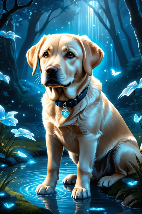 score_9, score_8_up, hyper realistic photography of a cute magical labrador retriever in an enchanted wonderland, beautiful whimsical fantasy art concept, detailed background, glowing particles, slate blue theme, ultra sharp, realism DonM50und0fMu51cXL,,
retrofuturistic,
amazing, masterpiece, digital painting, medium shot, sharp focus, focused, , , detailed,