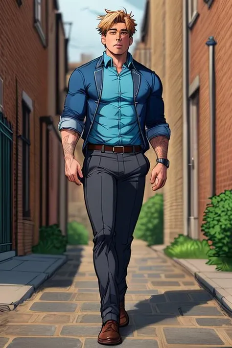 art by (DEN_MelkorMancin_Artsyle:0.8), a man in a shirt and black trousers down a Victorian cobbled stone street, male, man, 1boy, solo, slim, average build, long blonde hair,
masterpiece, intricate, amazing, best quality, <lora:add_detail:1> ,
