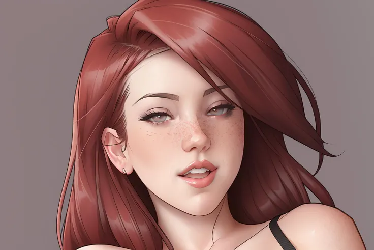 portrait of  DEN_elle_alexandraMK2 art by (DEN_melkorMK2:0.85),freckles, [[baige background]], plain background, (headshot:1.3), (face focus:1.1),
masterpiece, intricate, immaculate,