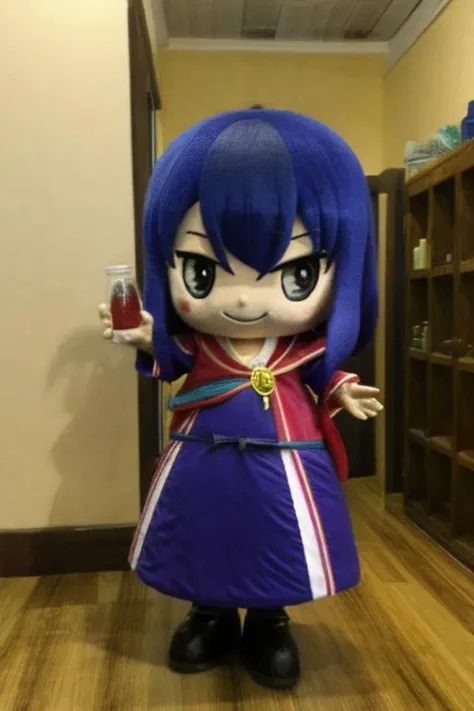 <lora:#Pkaoru:1>,kaoru,standing,<lora:yuruchara-r2-000011:1>,yuruchara,potion,solo,chibi,