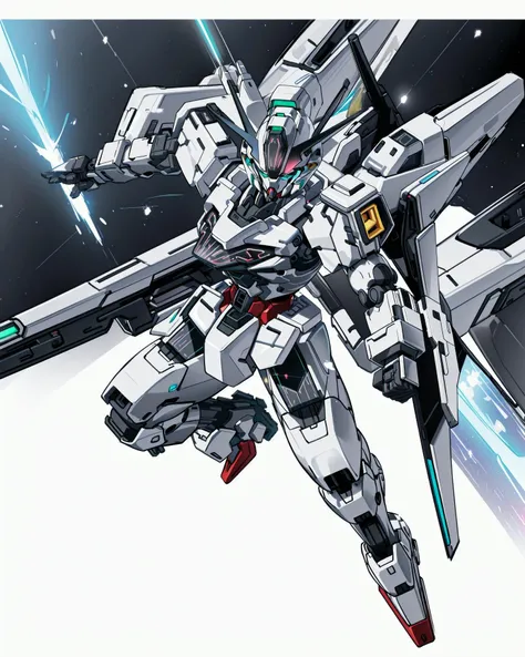 masterpiece, best quality,ultra-detailed,science fiction, no humans, mecha, robot, mobile suit, gundam,CALIBARN,<lora:CALIBARN:0.9>,
v-fin,holding culverin,energy gun,open hand,mechanical wings,Parmett,glowing,
full body,from above,Dynamic angle,space,