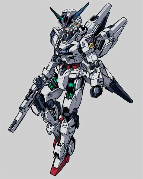 masterpiece, best quality,ultra-detailed,science fiction, no humans, mecha, robot, mobile suit, gundam,CALIBARN,<lora:CALIBARN:0.9>,
v-fin,holding culverin,energy gun,mechanical wings,Parmett,glowing,
full body,from above,blue background,open hand,Dynamic angle,