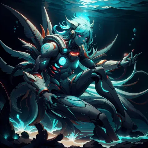 <lora:AtlantisTech-20:0.8>, atlantistech ,scifi, undersea,bioluminescent ,
1girl, tattoos, glowing tattoos, glowing eyes, colored glowing hair , full body,
<lora:MagmaTech-20:0.8> MagmaTech, lava,
