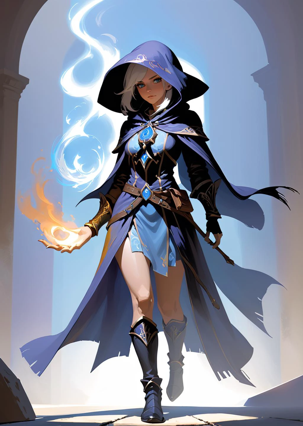 1 female mage
hood
casting
shadow
( by Richard Anderson )