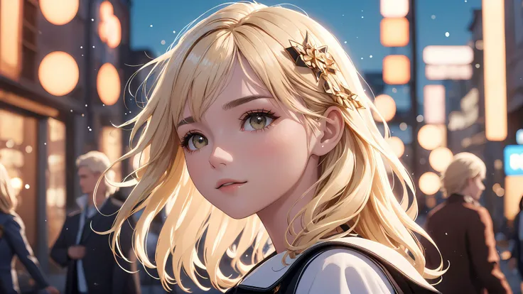 cinematic photo highres,best quality,blonde girl,face up,. 35mm photograph,film,bokeh,professional,4k,highly detailed,