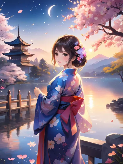 1 girl. smile. kimono, petals. flower garden. __flower__. (flower_style:0.8). four seasons. 
nice body,  beautiful skin. oily skin. an extremely delicate and beautiful. ultra detailed. clear eyes. 
light sparkles. mysterious atmosphere. __scenario-fantasy__.
{galaxy | moon | rainbow | sunbeam | twilight time | lake | forest | mountain | wing | castle}.
{front view | side view | dynamic view | bird's eye view}
__haircolor__ hair, __hairstyle__,  __eyecolor__ eye color. __skin-color__ skin.