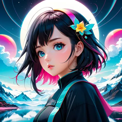 Surrealism in digital art, a collaboration between Beeple and Jeremias Ketner, featuring an exquisitely detailed digital illustration that captures the essence of both artists' unique styles, anime style, best quality, masterpiece, HDR, 8K, UHD, soft lighting, crisp, clear, clean, highly detailed, detailed eyes