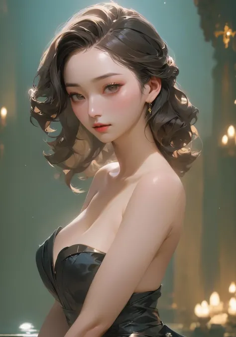 wani wani panic
DEEP DARK FANTASY
ultra realistic detailed,aesthetic,best quality,(photorealistic:1.2),dynamic angle,elegant,realistic skin detail ,
strap_slip, bare_shoulders, off_shoulder,