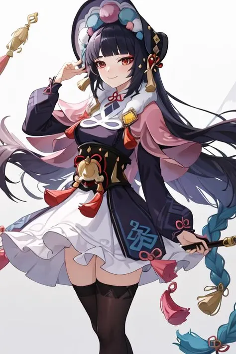 A beautiful girl with long black hair,jk,Sailor suit,Samurai sword,pantyhose