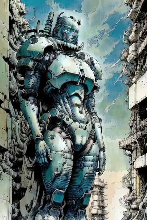 (robot face:1.0) Sketch, Low detail, Line art, vector art, colors , by katsuhiro otomo and masamune shirow and studio ghilibi and yukito kishiro <lora:SEP_V1.00_SD1.5:1.0>