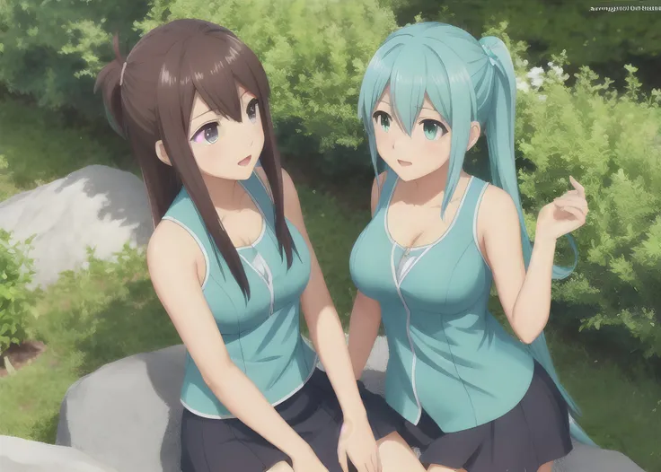 anime, blue hair girl, 2.5d artstyle