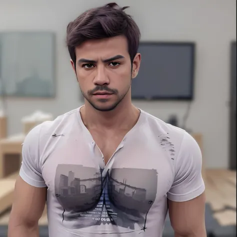 muscled, t-shirt, Mariano Gomes <lora:Mariano Gomes:1>, face focus, face detais, (realistic), 8K image